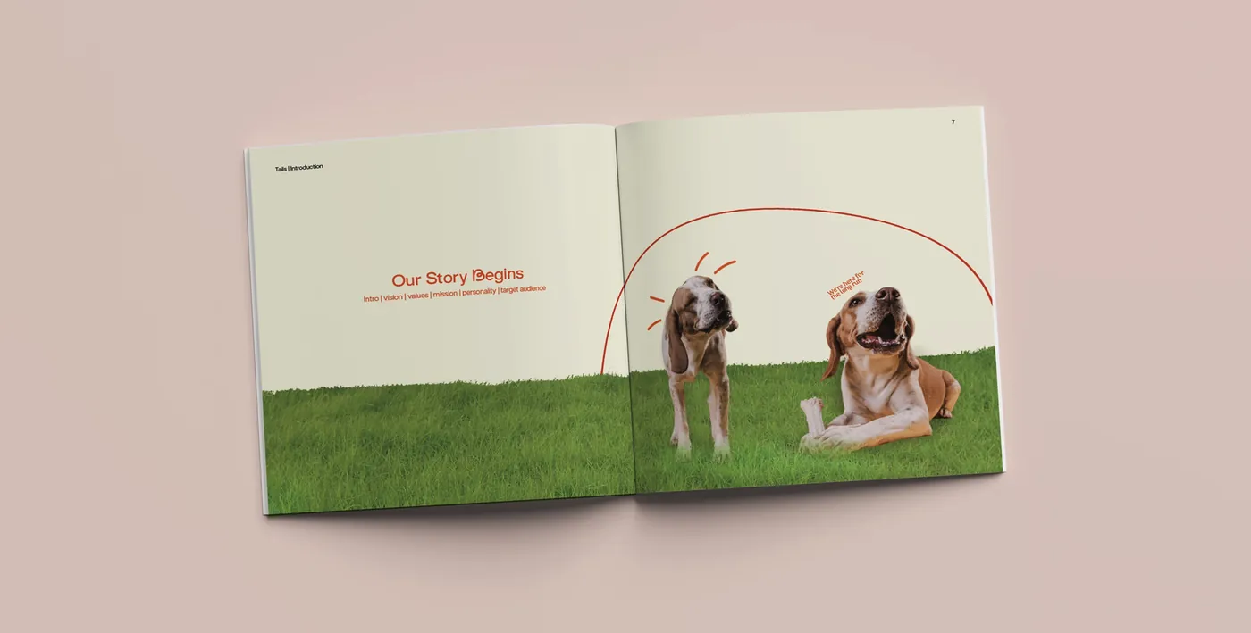 Printed Tails brochure, open spread